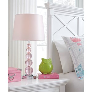 Signature Design by Ashley Lamps Contemporary L857664 Letty Pink Table Lamp Furniture and ApplianceMart Lamp Table Lamp